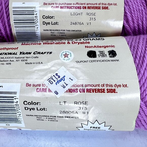 Natura Sayelle Yarn Light Rose Pink Lot of 4 Skeins 4 Ply Worsted Acrylic - Picture 5 of 10